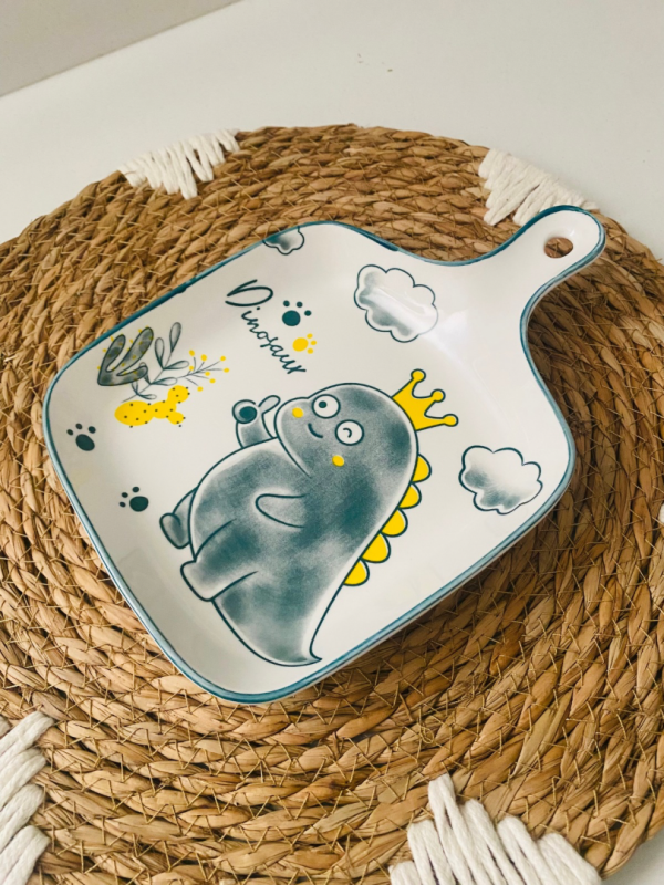 Plato decorativo de loza con diseño de animales - Imagen 3