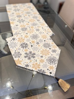 Camino de mesa navidad diseño copo de nieve