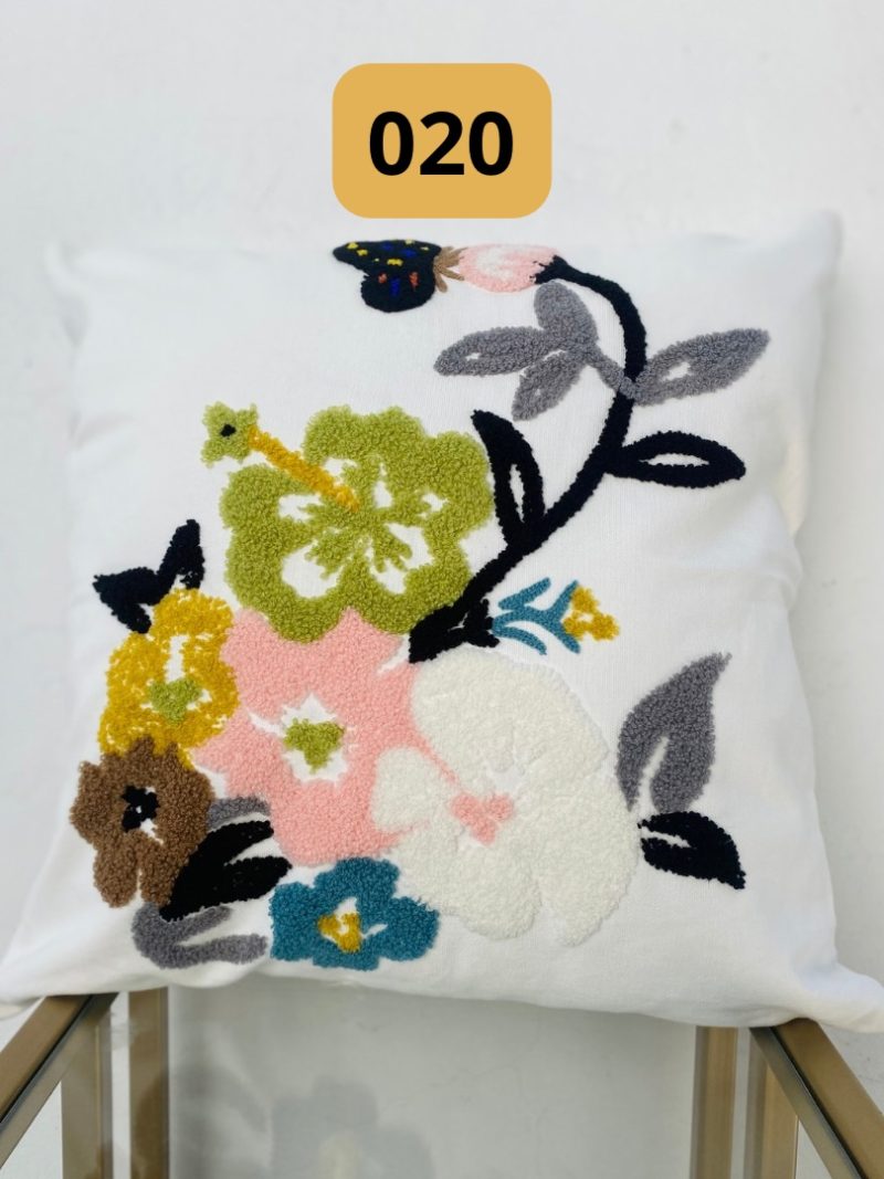 Funda de cojines bordados abstractos