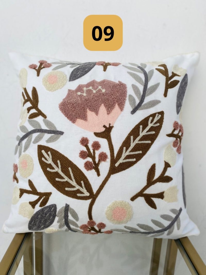 Funda de cojines bordados abstractos