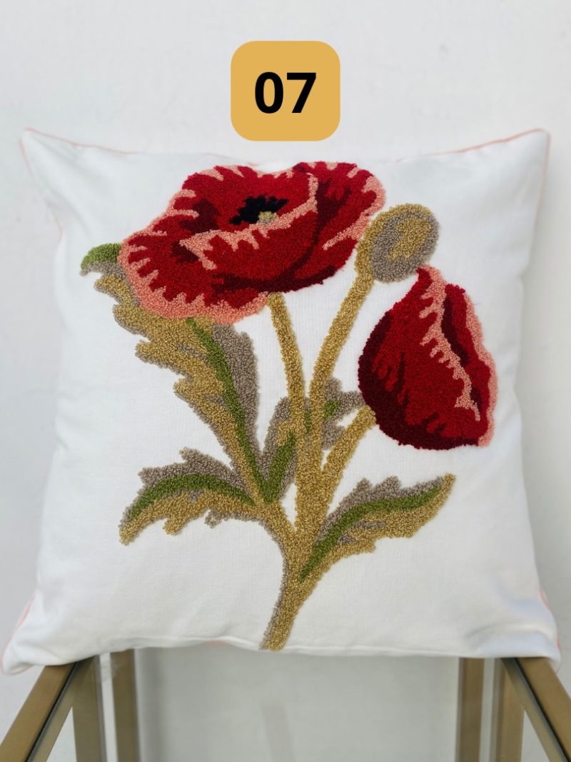 Funda de cojines bordados abstractos