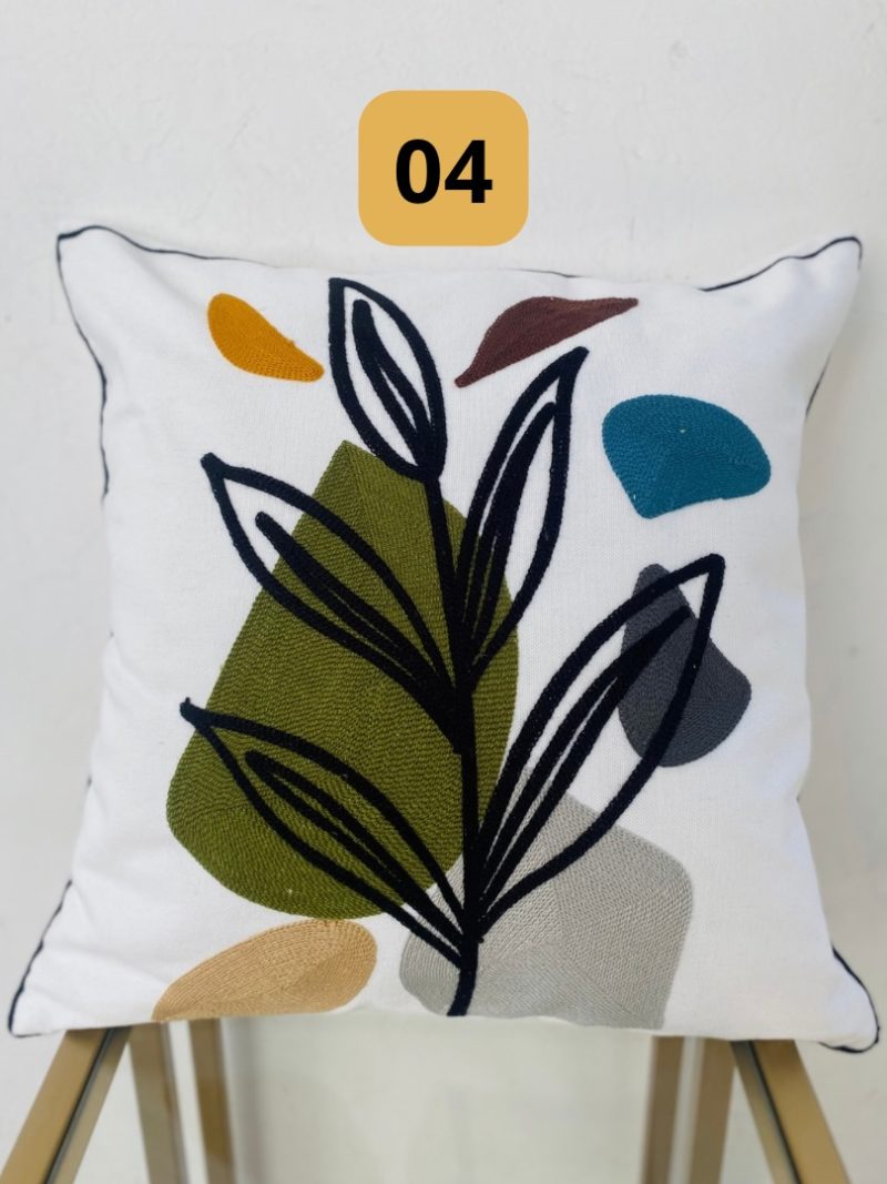 Funda de cojines bordados abstractos