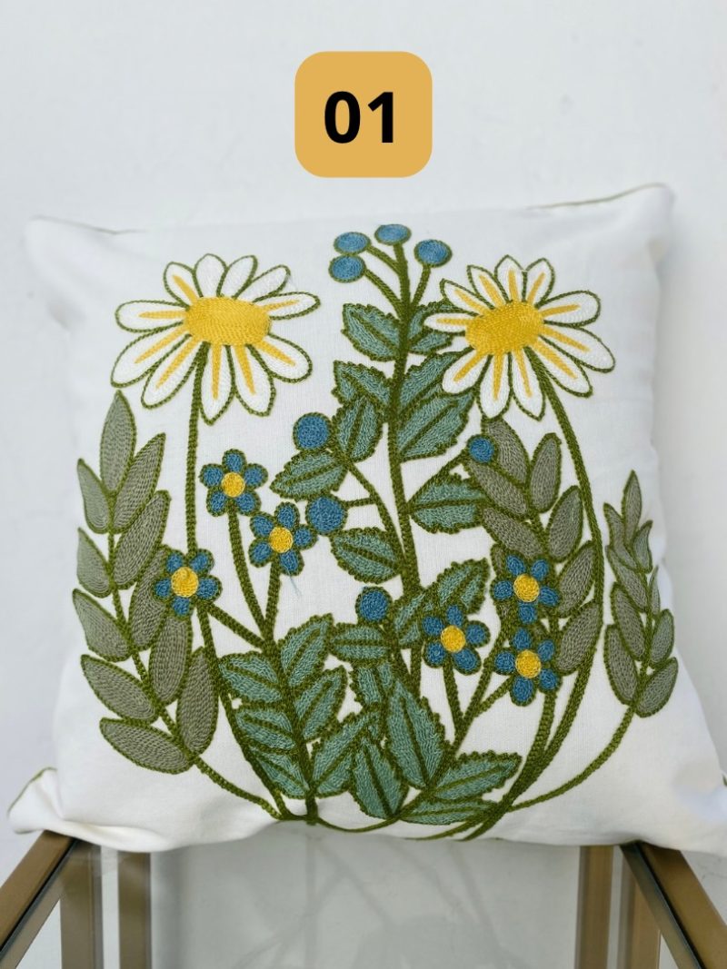 Funda de cojines bordados abstractos