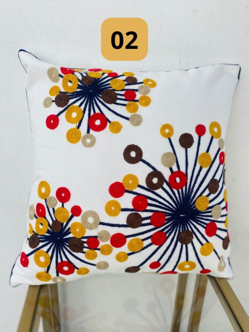 Funda de cojines bordados abstractos