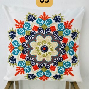 Funda de cojines bordados abstractos