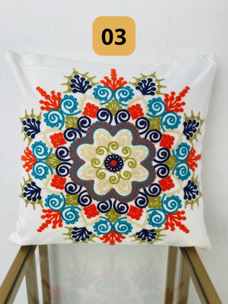 Funda de cojines bordados abstractos