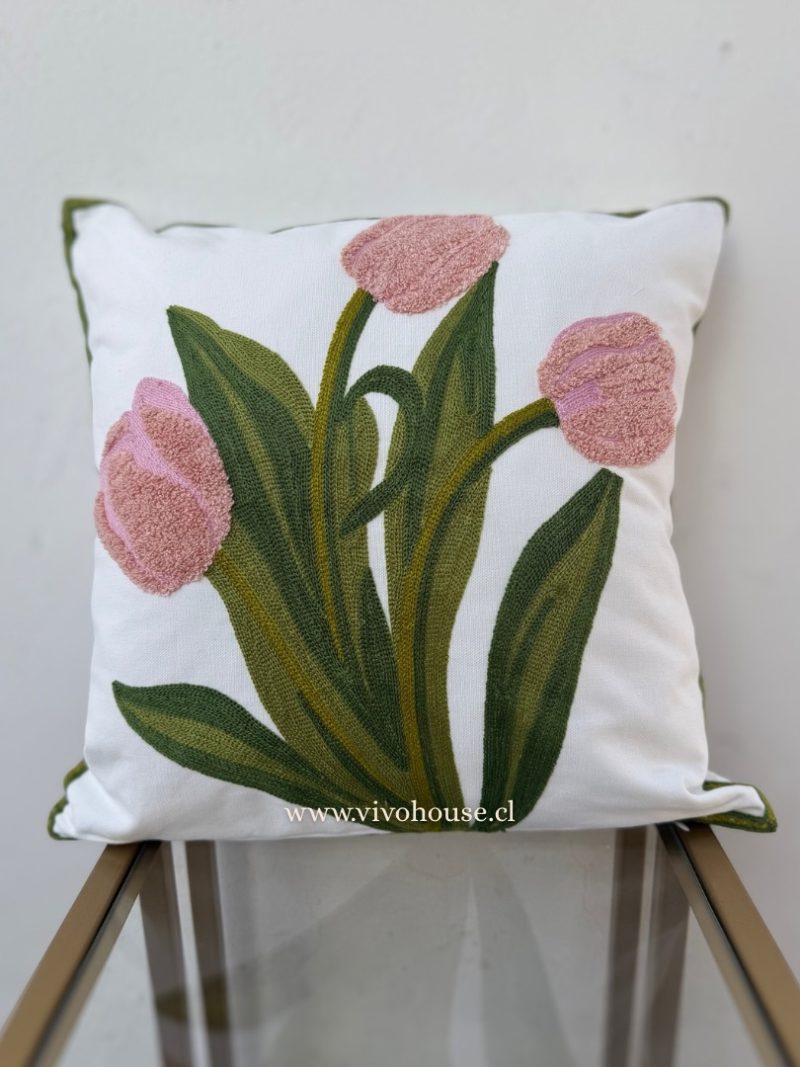Funda bordada Tulipanes